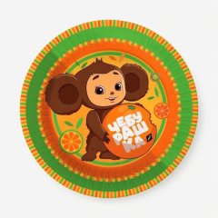 Тарелка бумажная "Чебурашка" 18 см 6 шт 307309