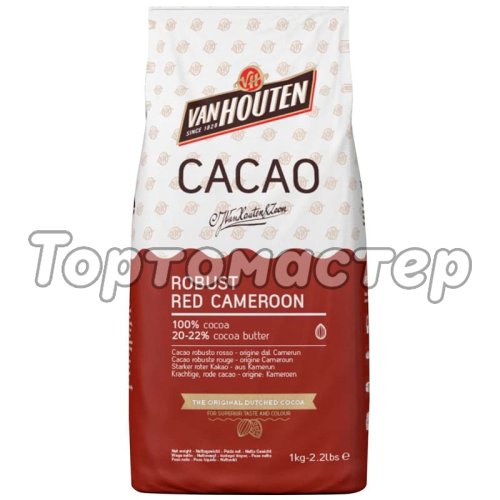 Какао-порошок VAN HOUTEN Robust Red Cameroon Алкализованный Тёмно-красный 20-22% 80 г