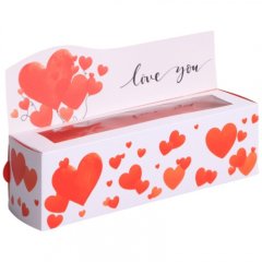 Коробка для макарон с окном "Люблю тебя" 18х5,5х5,5 см 5 шт 7166746