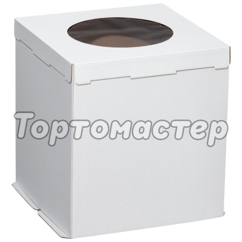 Коробка для торта Белая с окном 32х32х35 см ForG COMFORT I W W 320*320*350 S