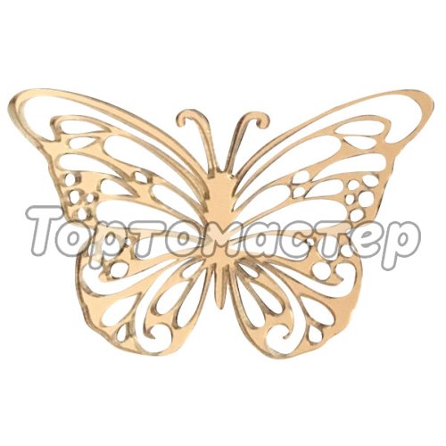 Топпер декоративный акриловый Бабочка №4 Золото 3 шт 