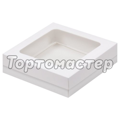 Коробка для сладостей с окошком Белый 15х15х4 см