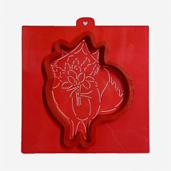 Вырубка пластиковая и трафарет LUBIMOVA "Лисичка с букетом" LC-00010511	