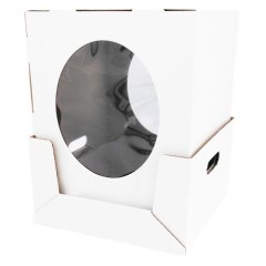 Коробка для торта с окном белая 35х35х50 см 020910