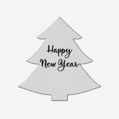 Набор топперов декоративных акриловых "Ёлочки" Серебро 4х4 см 3 шт ТСК395