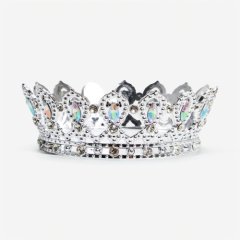 Топпер декоративный "Корона с камнями" Серебро/Перламутр 15х5 см 11019106