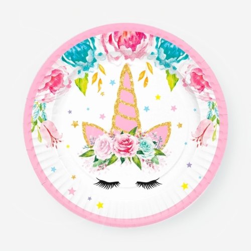 Тарелка бумажная "Единорожка" 18 см 6 шт 701046
