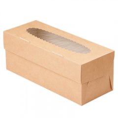 Коробка на 3 капкейка с окошком Белая/Крафт 25 шт
