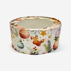 Коробка для сладостей с окном круглая "Новогодние пряники" 20х7 см 070437