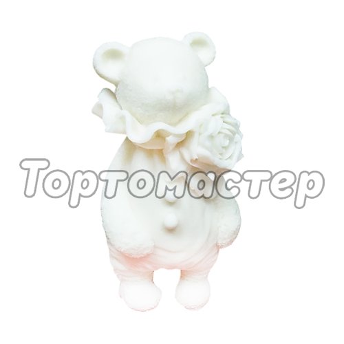 Молд силиконовый 3D Медвежонок с бантом 02222