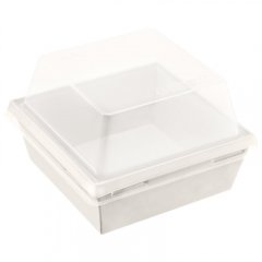 Коробка для бенто-торта белая ForGenika 15х15х9,5 см дно 13,5х13,5 см SMART PACK 800 W