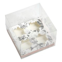 Коробка на 4 капкейка с окном "With love" 16х16х11,5 см 6940265