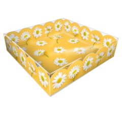 Коробка для сладостей с окном "Ромашки" 11,5х11,5х3 см "КУ-00762   КУ-762 "