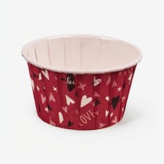 Капсула бумажная с ламинацией "Красная с сердцами" D50 H40 1 шт 			