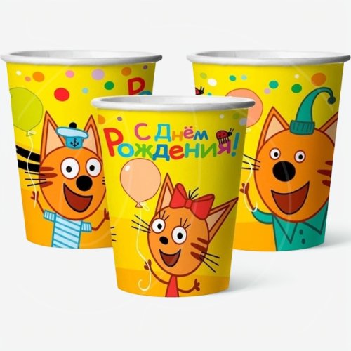 Стакан бумажный "Три кота" 250 мл 6014987