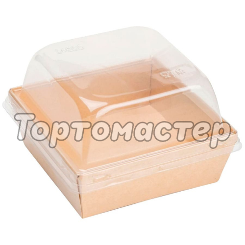 Коробка для бенто-торта крафт ForGenika 15х15х9,5 см OSQ SmartPack 800 box + Lid SmartPack 800 domе