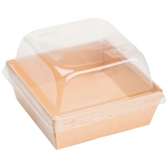 Коробка для бенто-торта крафт ForGenika 15х15х9,5 см OSQ SmartPack 800 box + Lid SmartPack 800 domе