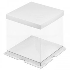 Коробка для торта белая 23,5х23,5х22 см 022000
