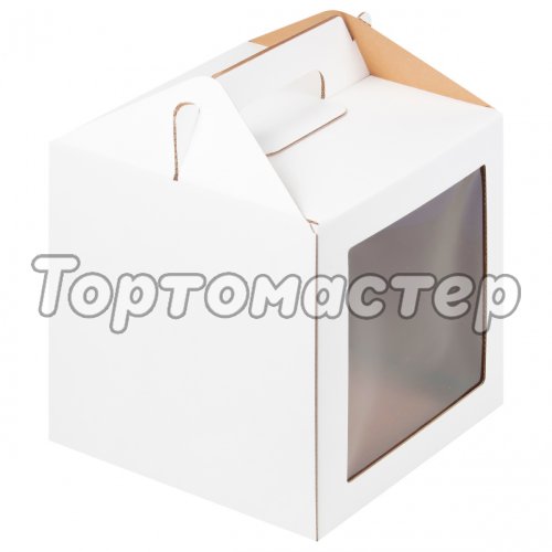 Коробка для торта/кулича Белая 19х19х20 см 020830