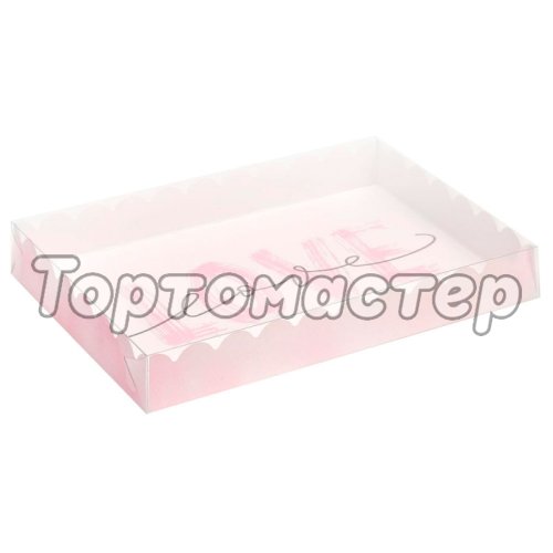Коробка для сладостей с прозрачной крышкой "Love" 22х15х3 см 5540477