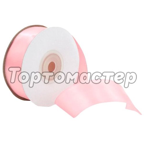 Лента для декора и упаковки Атласная Нежно-розовая 5 см